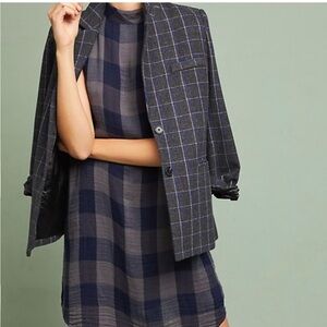 CLOTH & STONE sleeveless gray plaid dress small